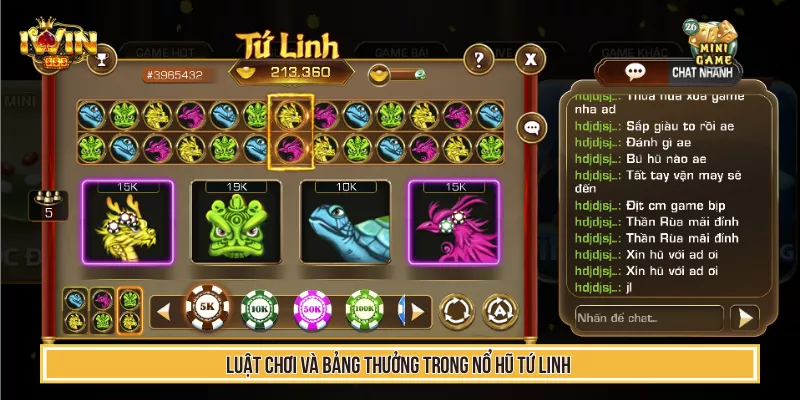 Nổ Hũ Tứ Linh Là Gì? Cách Săn Jackpot Tỷ Lệ Cao Cho Bet Thủ 3 Luật chơi và bảng thưởng trong nổ hũ tứ linh